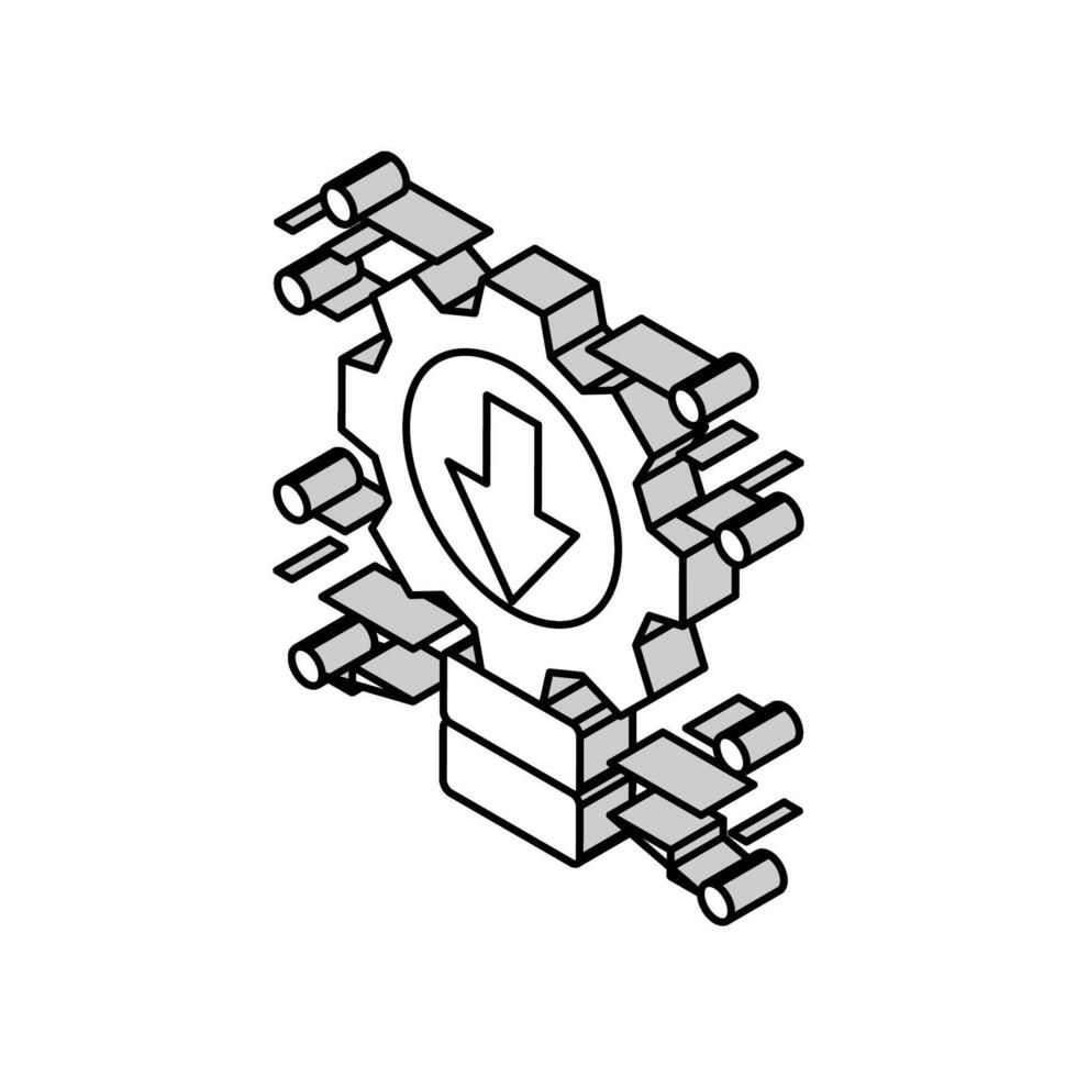 integratie systeem isometrische icoon vector illustratie