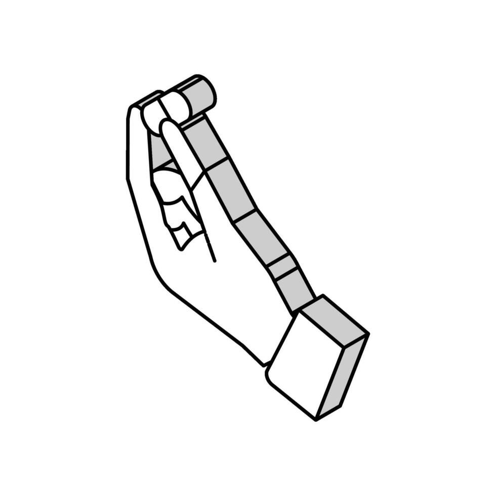 hand- Holding probiotica drug isometrische icoon vector illustratie