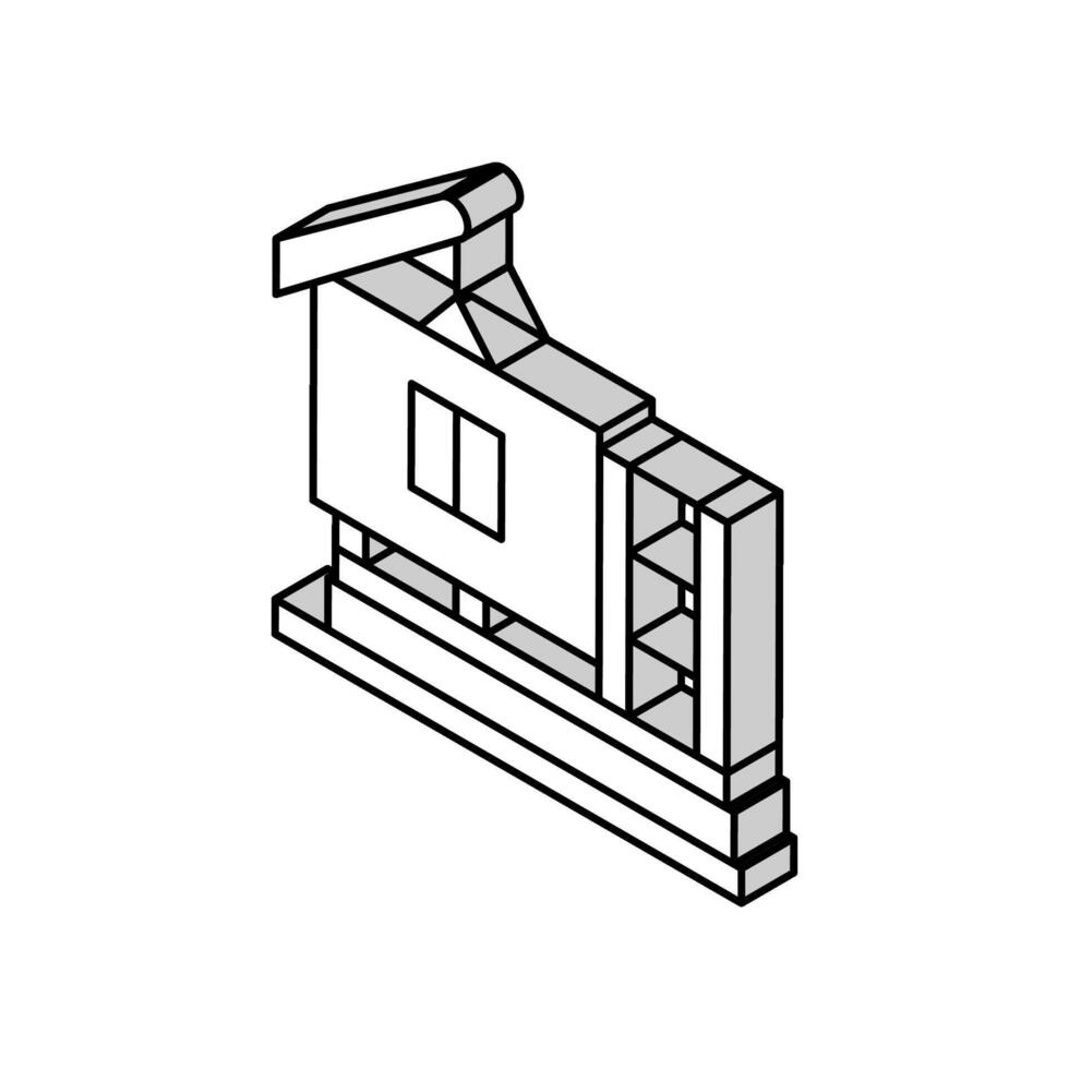 klaar muur voor gebouw huis isometrische icoon vector illustratie