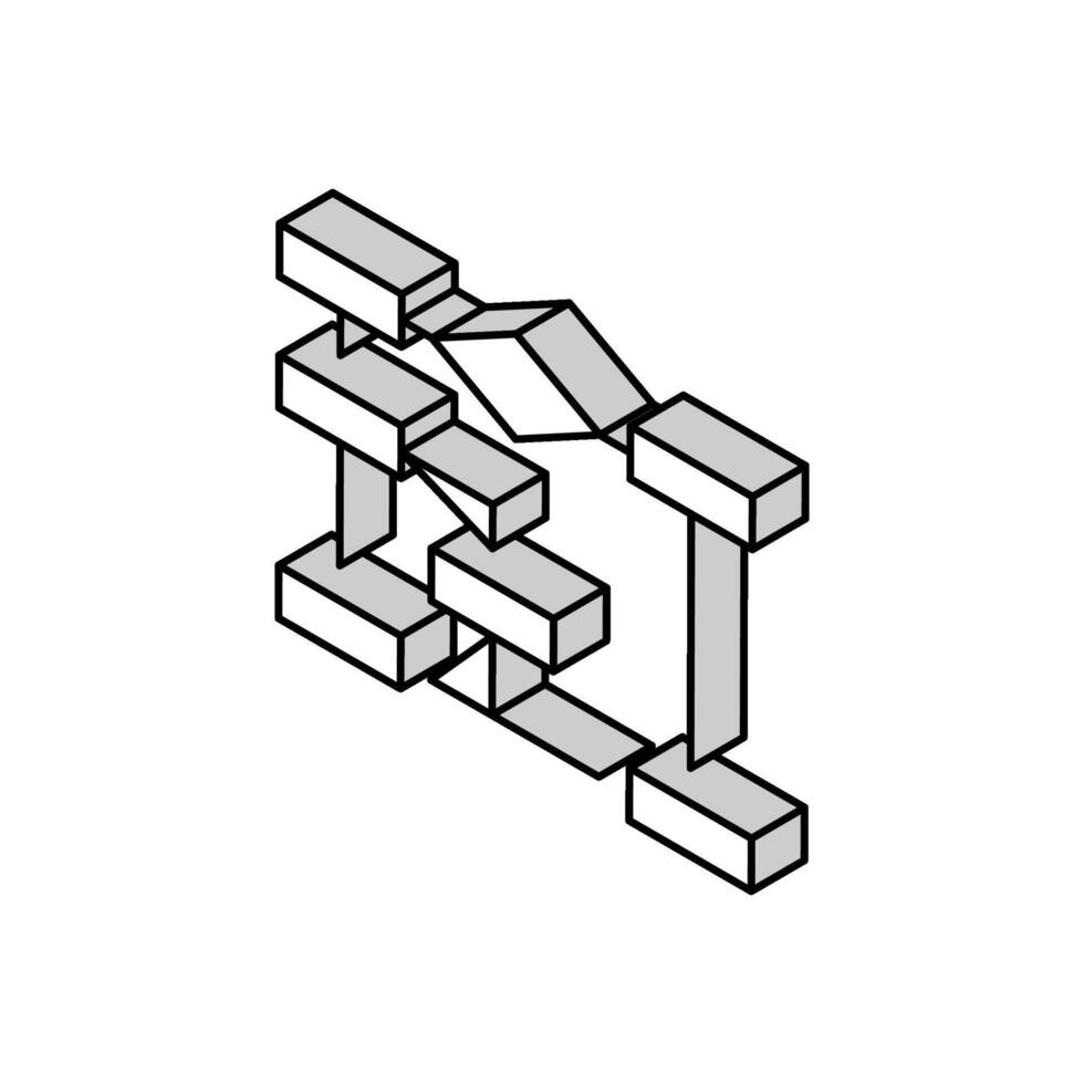 algoritme neurale netwerk isometrische icoon vector illustratie