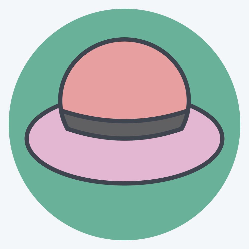 icoon hoed. verwant naar Kenia symbool. kleur maat stijl. gemakkelijk ontwerp bewerkbaar. gemakkelijk illustratie vector