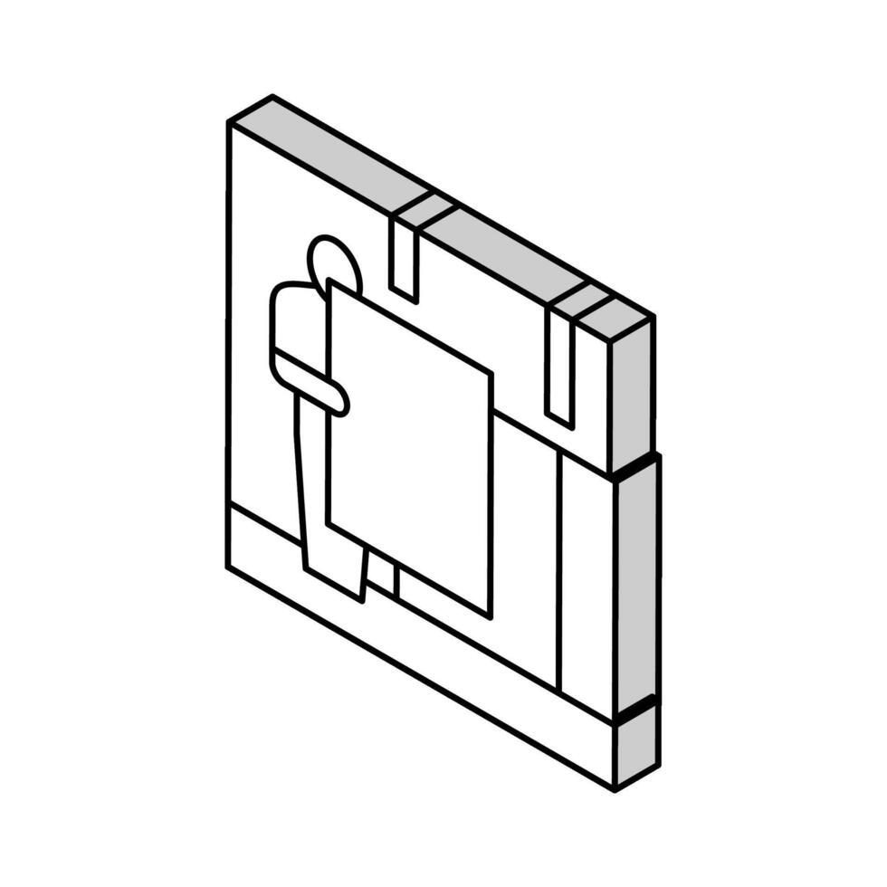 klusjesman draag- osb bord isometrische icoon vector illustratie