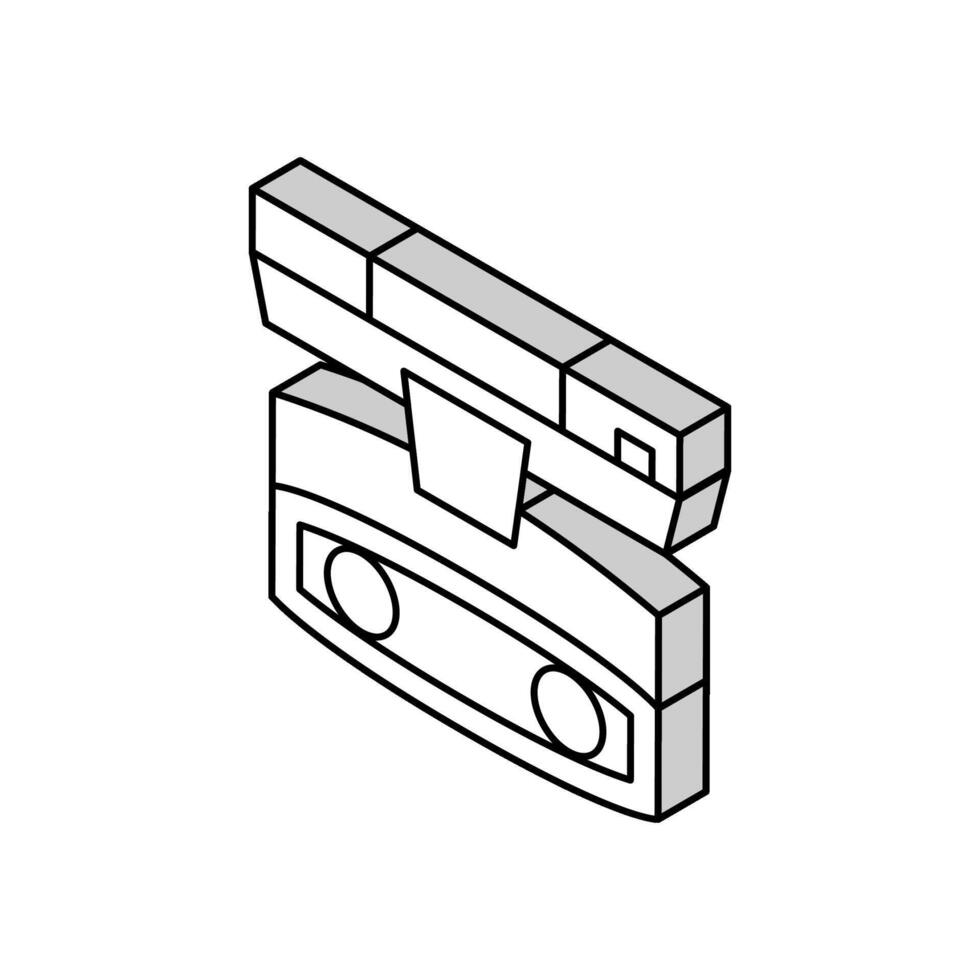 3d camera met gezicht ID kaart technologie isometrische icoon vector illustratie