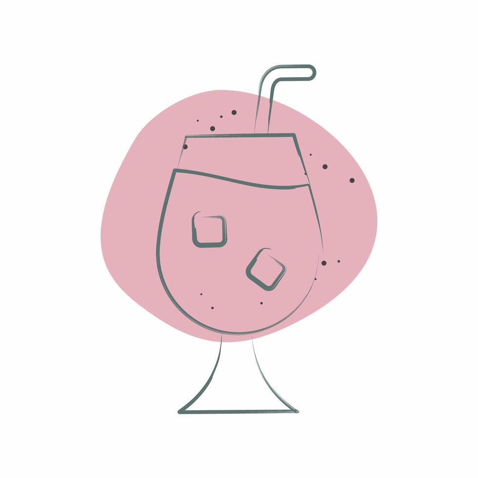 icoon qur. verwant naar cocktails, drankje symbool. kleur plek stijl. gemakkelijk ontwerp bewerkbaar. gemakkelijk illustratie vector
