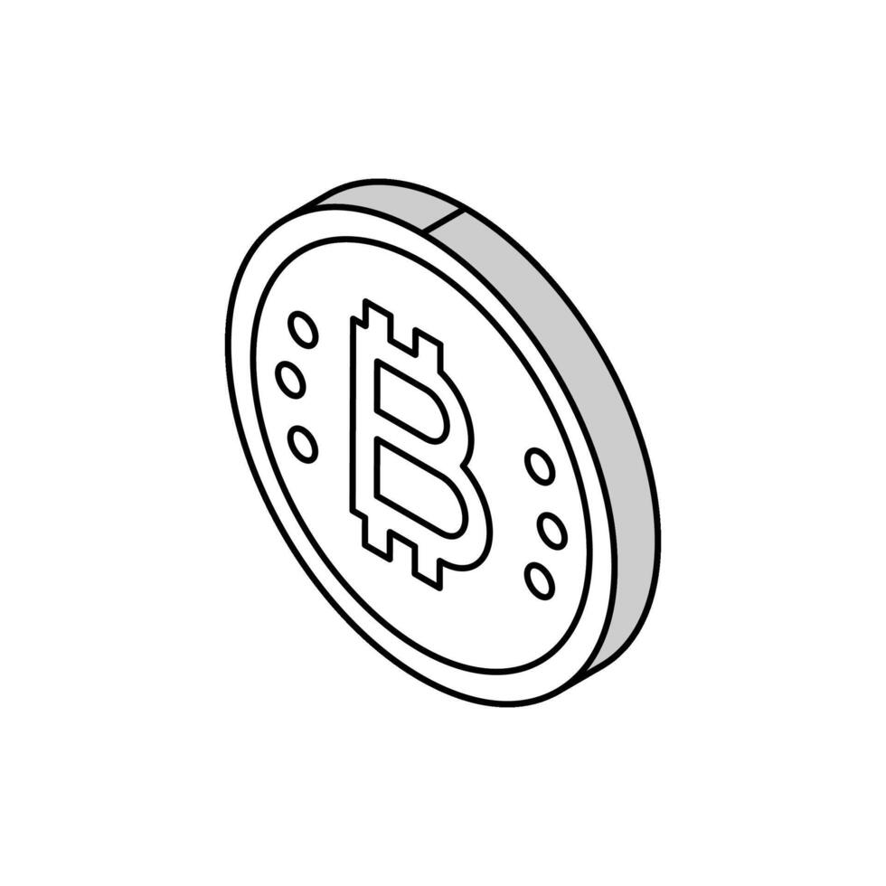bitcoin munt ico isometrische icoon vector illustratie