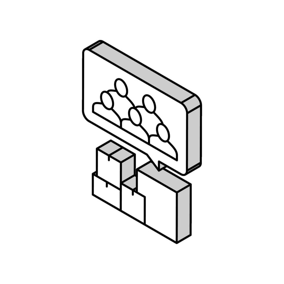 klanten van logistiek onderhoud isometrische icoon vector illustratie