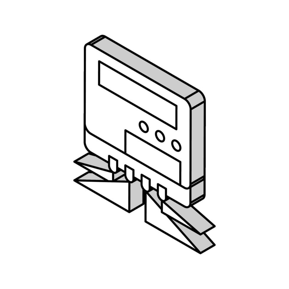 elektrisch meter voor toezicht houden energie besparing isometrische icoon vector illustratie