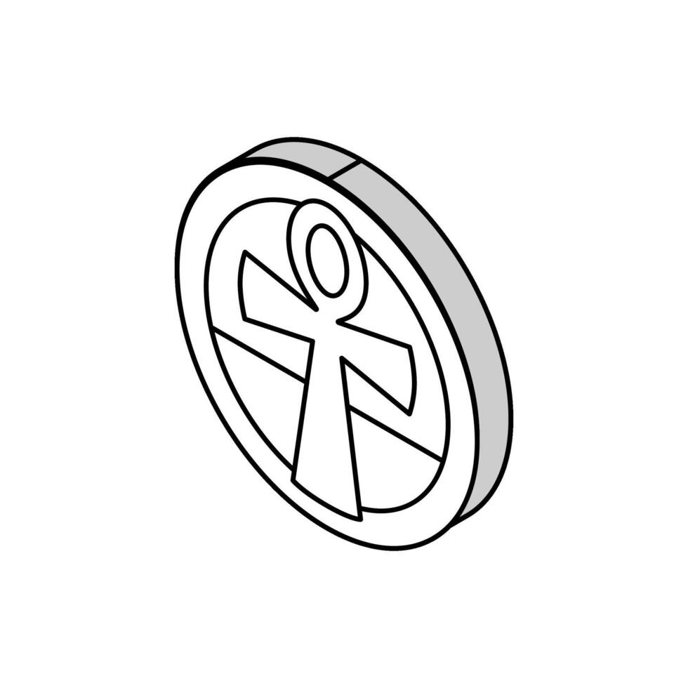 kruis ankh isometrische icoon vector illustratie