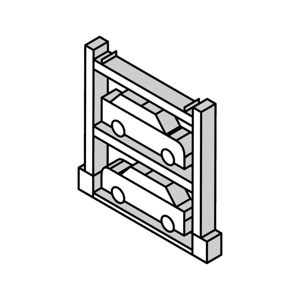 multilevel auto- parkeren isometrische icoon vector illustratie