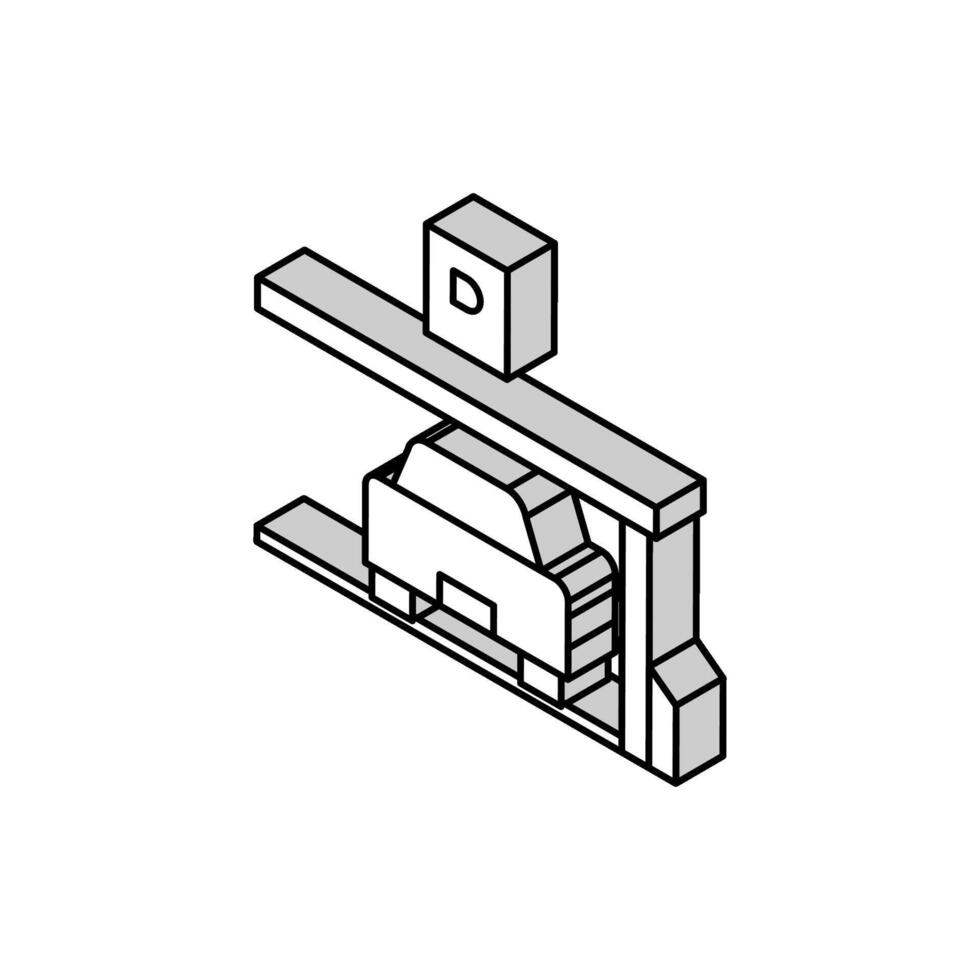 auto Aan plaats van parkeren isometrische icoon vector illustratie