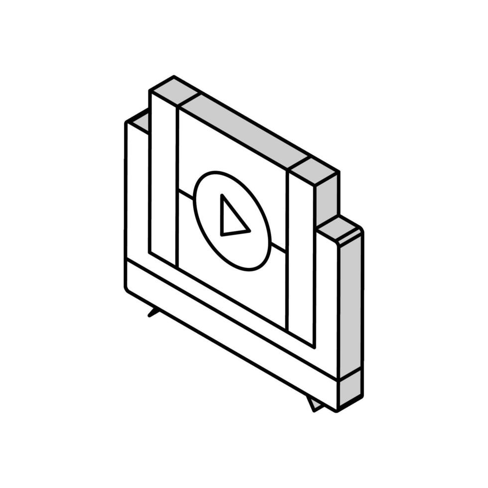 kijk maar film Mannen vrije tijd isometrische icoon vector illustratie