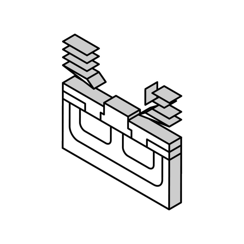 kenmerken halfgeleider isometrische icoon vector illustratie