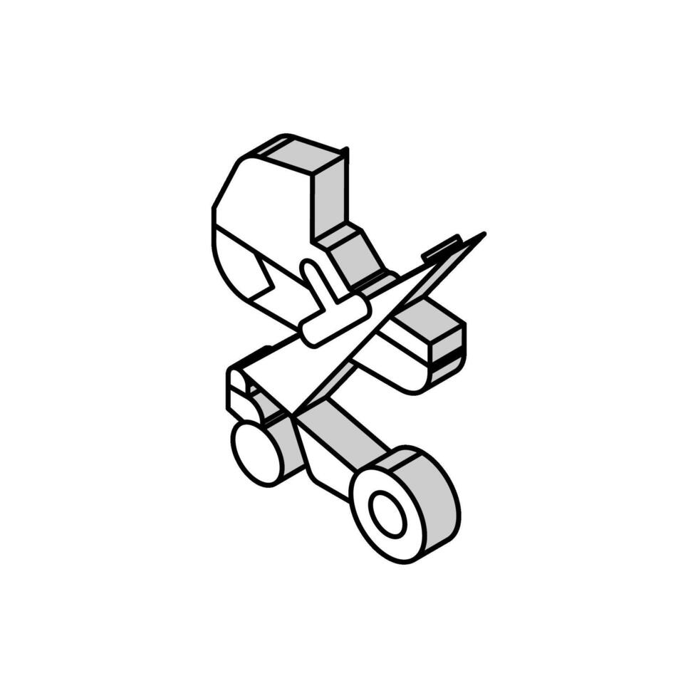 wandelwagen reiswieg baby isometrische icoon vector illustratie