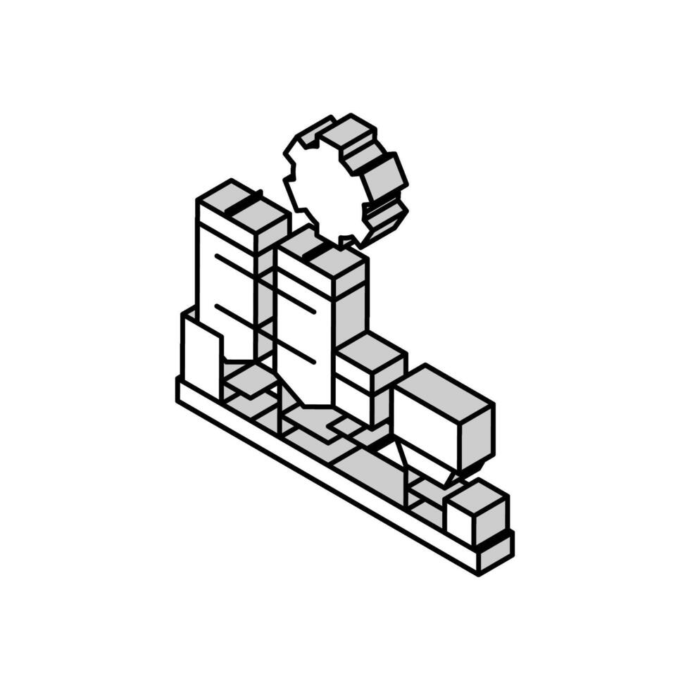 vervaardiging fabriek isometrische icoon vector illustratie