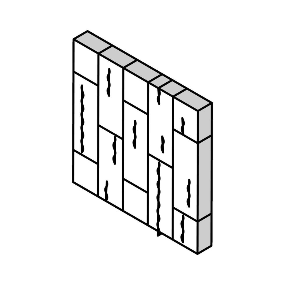 bamboe verdieping isometrische icoon vector illustratie