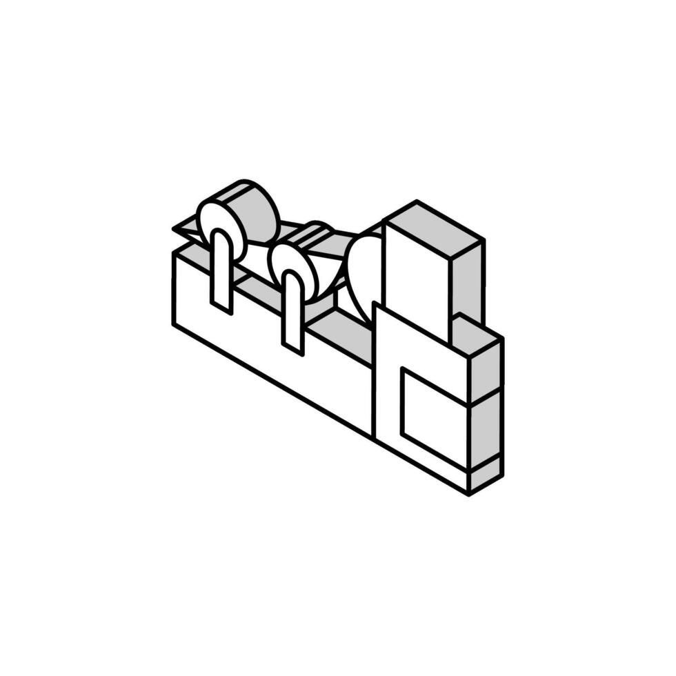 papier rollend systeem isometrische icoon vector illustratie