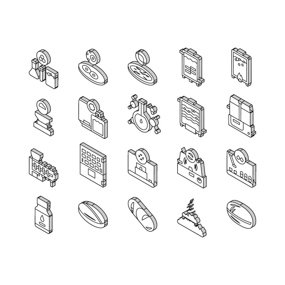 farmaceutisch productie fabriek isometrische pictogrammen reeks vector
