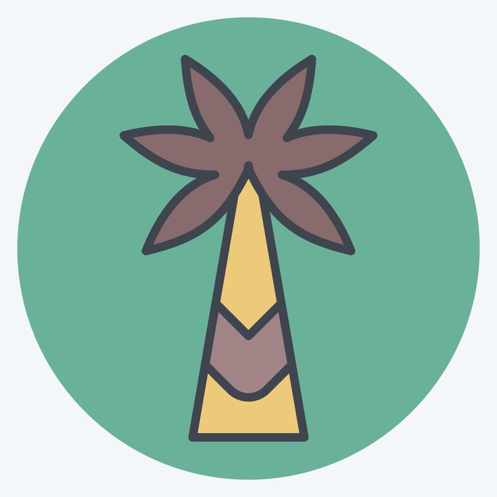 icoon palm boom. verwant naar Kenia symbool. kleur maat stijl. gemakkelijk ontwerp bewerkbaar. gemakkelijk illustratie vector