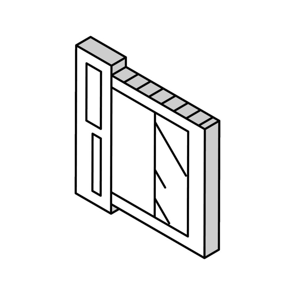 fabriek machine voor glas productie isometrische icoon vector illustratie