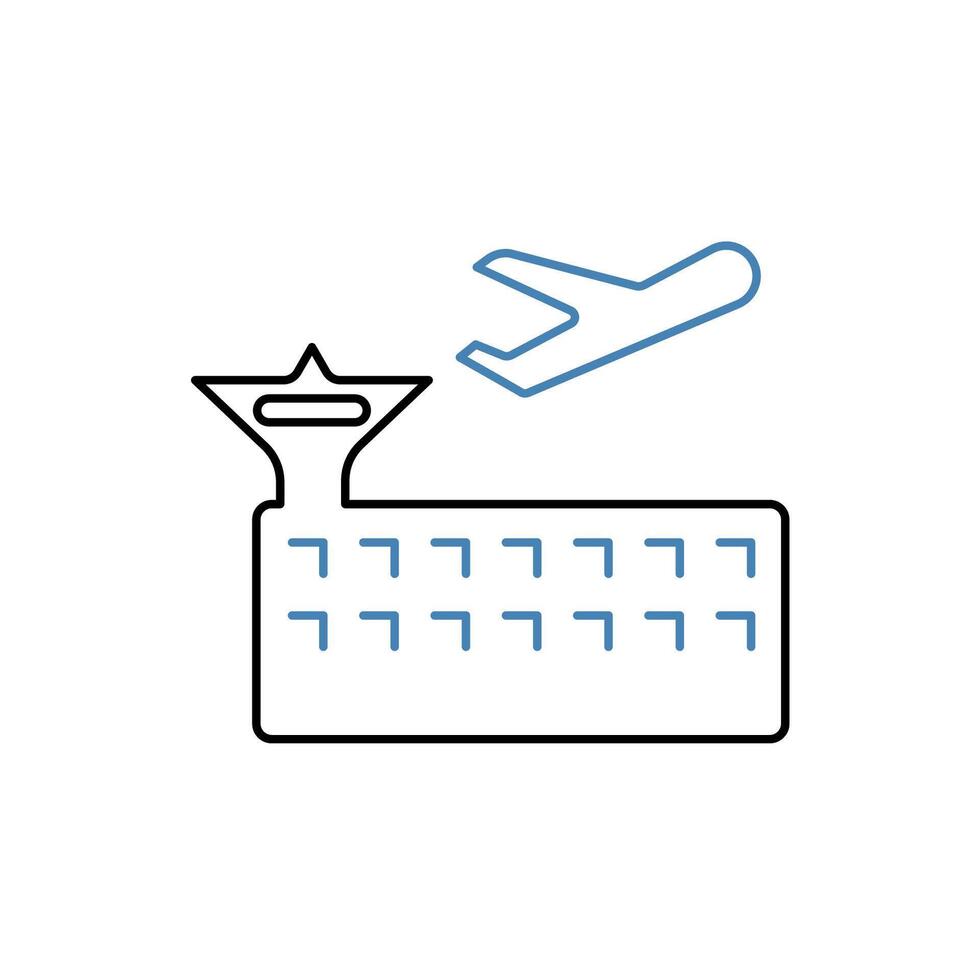 luchthaven concept lijn icoon. gemakkelijk element illustratie. luchthaven concept schets symbool ontwerp. vector