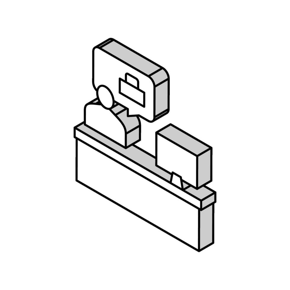 werknemer werken plaats isometrische icoon vector illustratie