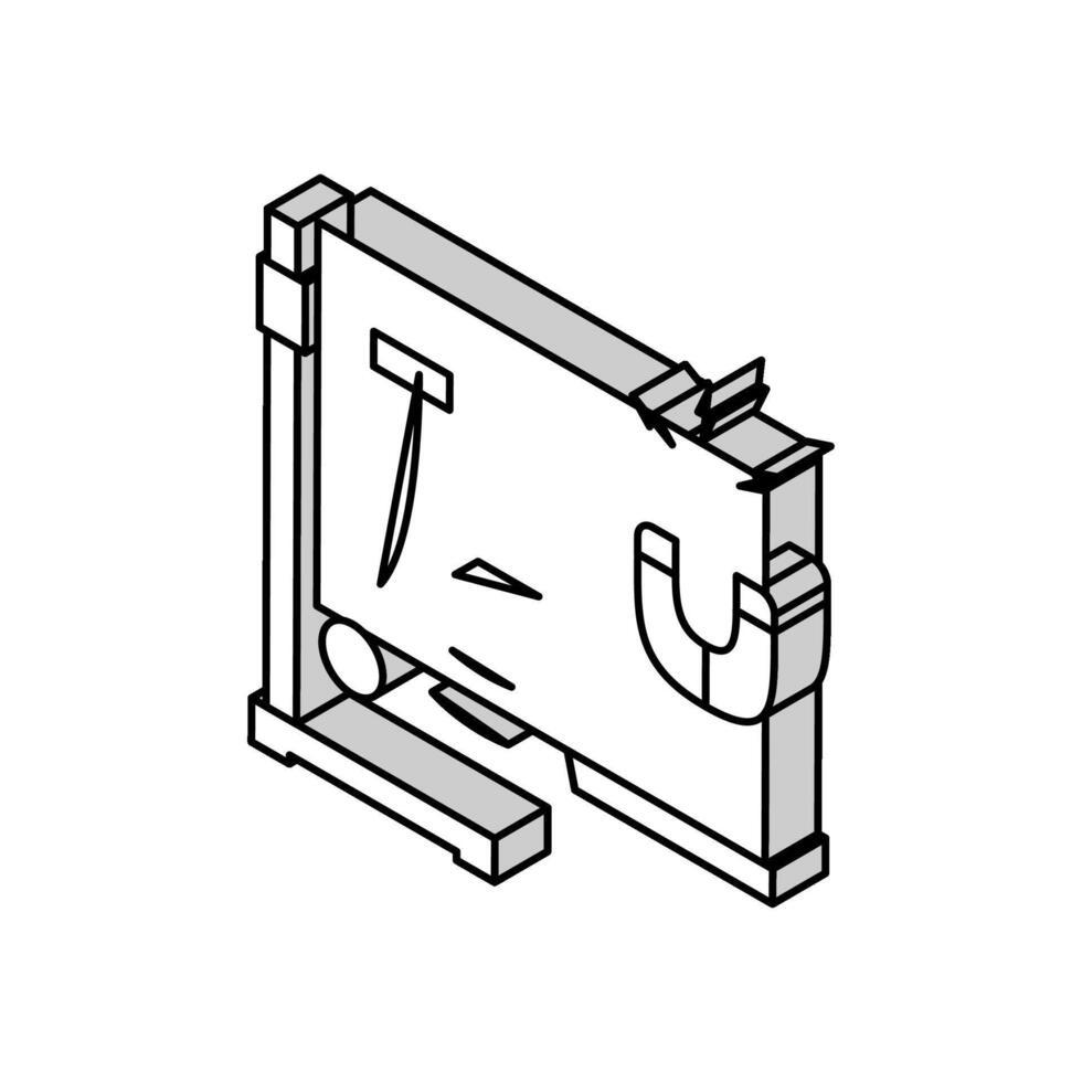 fysica school- onderwerpen isometrische icoon vector illustratie