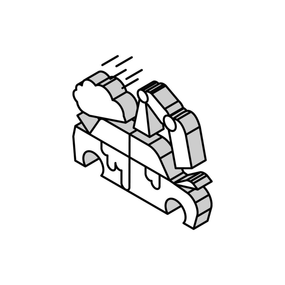 fabriek auto verf baan isometrische icoon vector illustratie