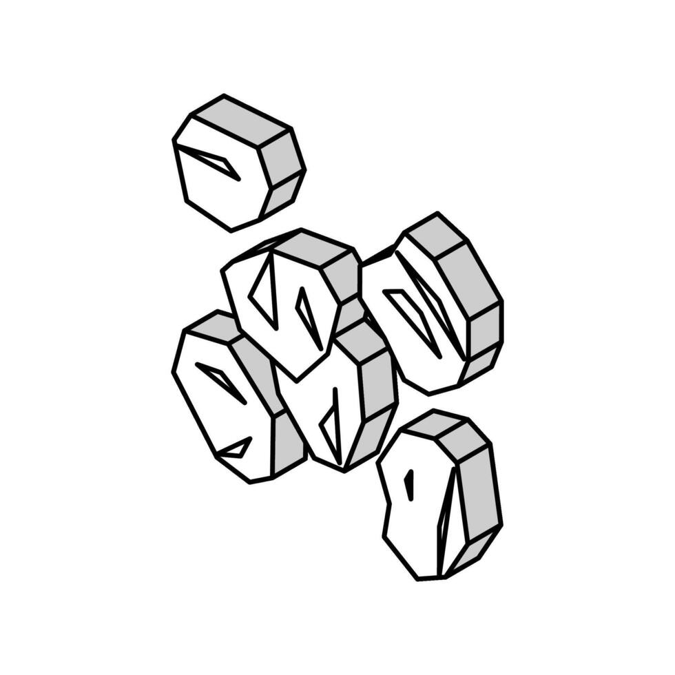 stenen hars kunst isometrische icoon vector illustratie