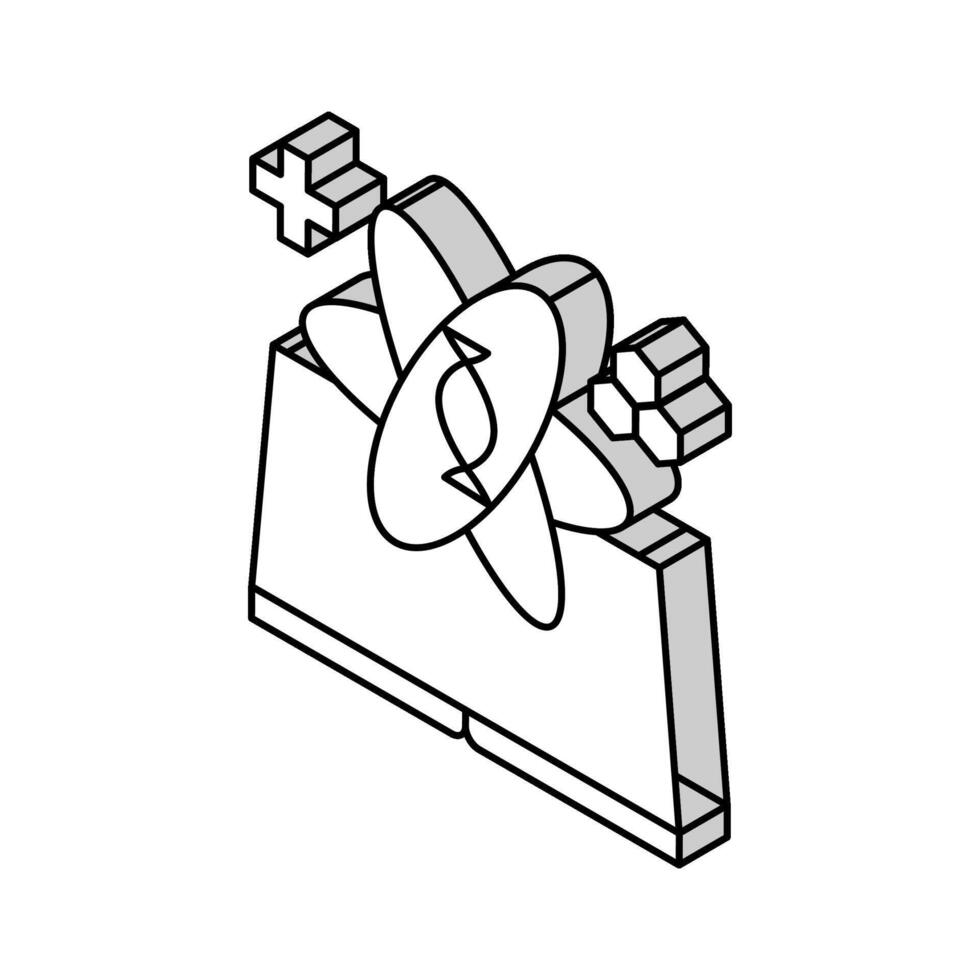 wetenschap en geneeskunde geschiedenis isometrische icoon vector illustratie