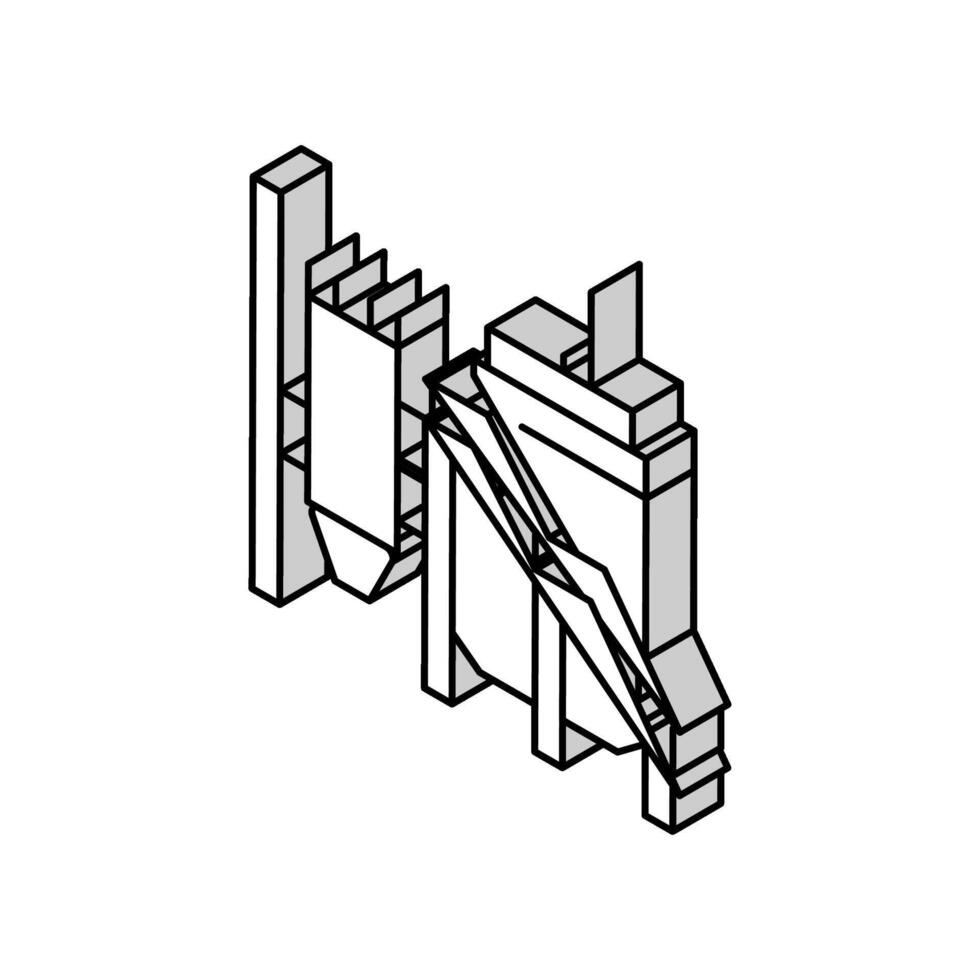 mineraal verwerken fabriek isometrische icoon vector illustratie