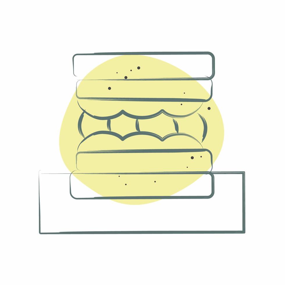 icoon Sandwich. verwant naar picknick symbool. kleur plek stijl. gemakkelijk ontwerp bewerkbaar. gemakkelijk illustratie vector