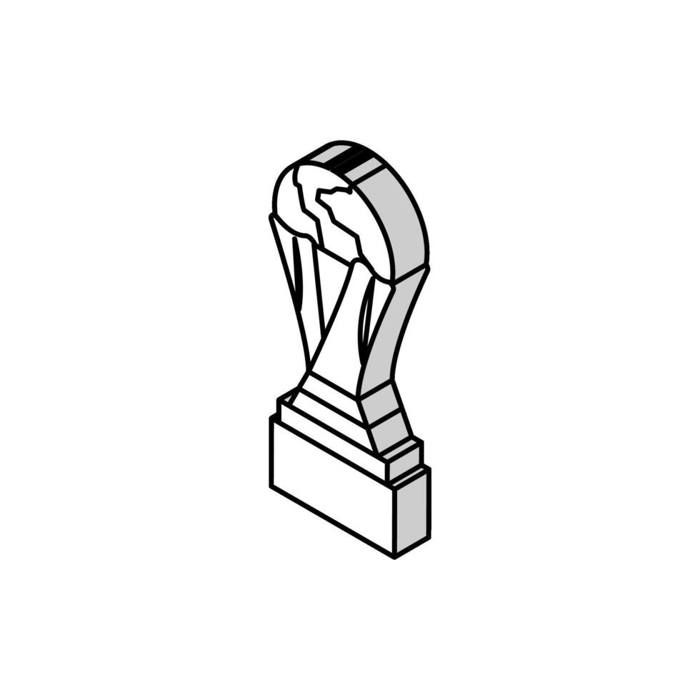 kop prijs voetbal kampioenschap isometrische icoon vector illustratie