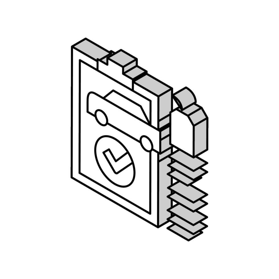 controleren gebruikt auto isometrische icoon vector illustratie