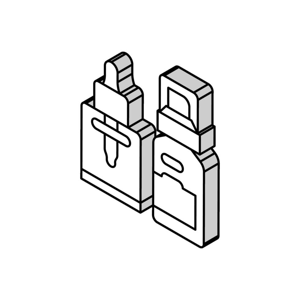 cosmetische olie voor gezichtshuid isometrische pictogram vectorillustratie vector