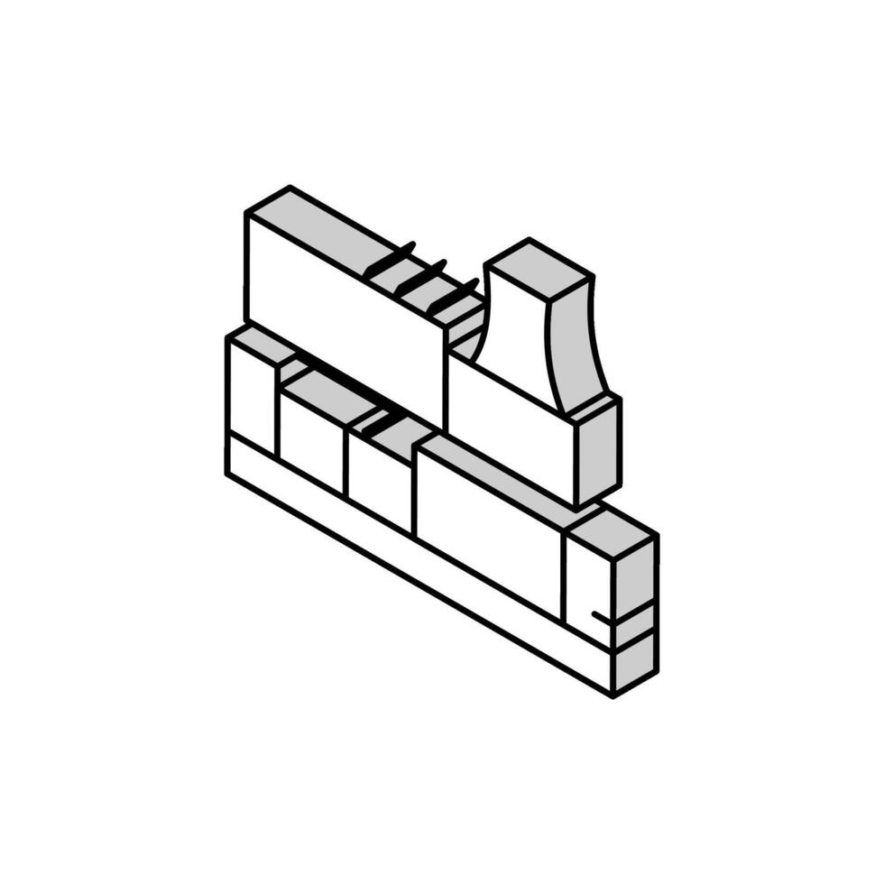 fabriek fabriek industrie gebouw isometrische icoon vector illustratie