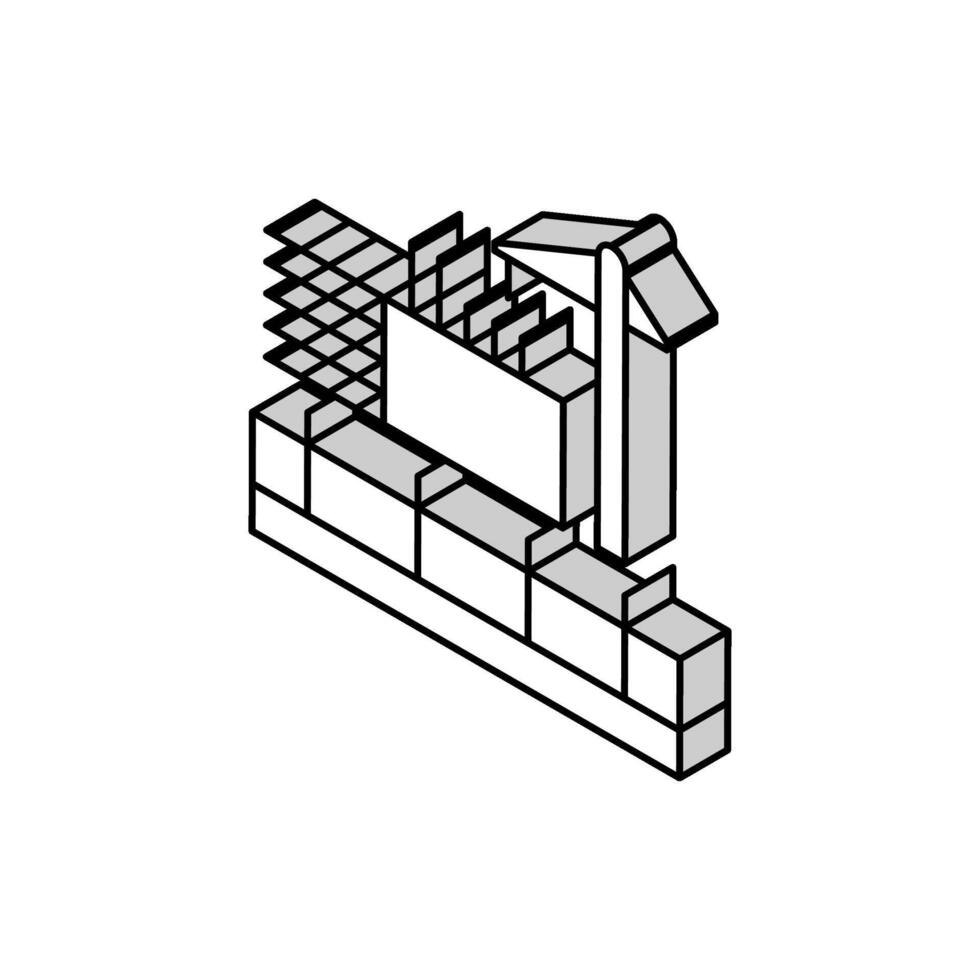 gebouw bouw isometrische icoon vector illustratie