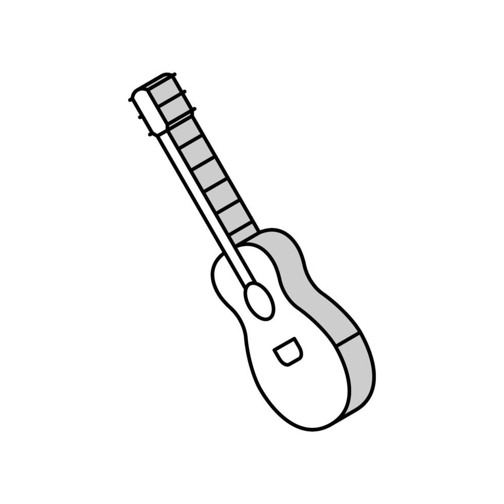 gitaar musical instrument isometrische icoon vector illustratie