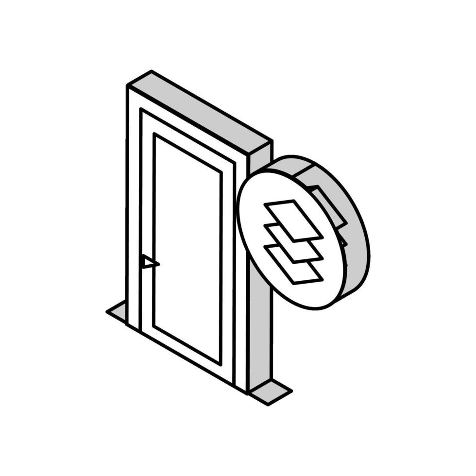 medium dichtheid vezelplaat materiaal deur isometrische icoon vector illustratie
