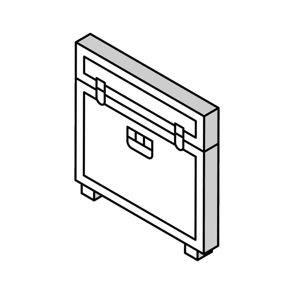 vlucht geval voor muziek- uitrusting isometrische icoon vector illustratie