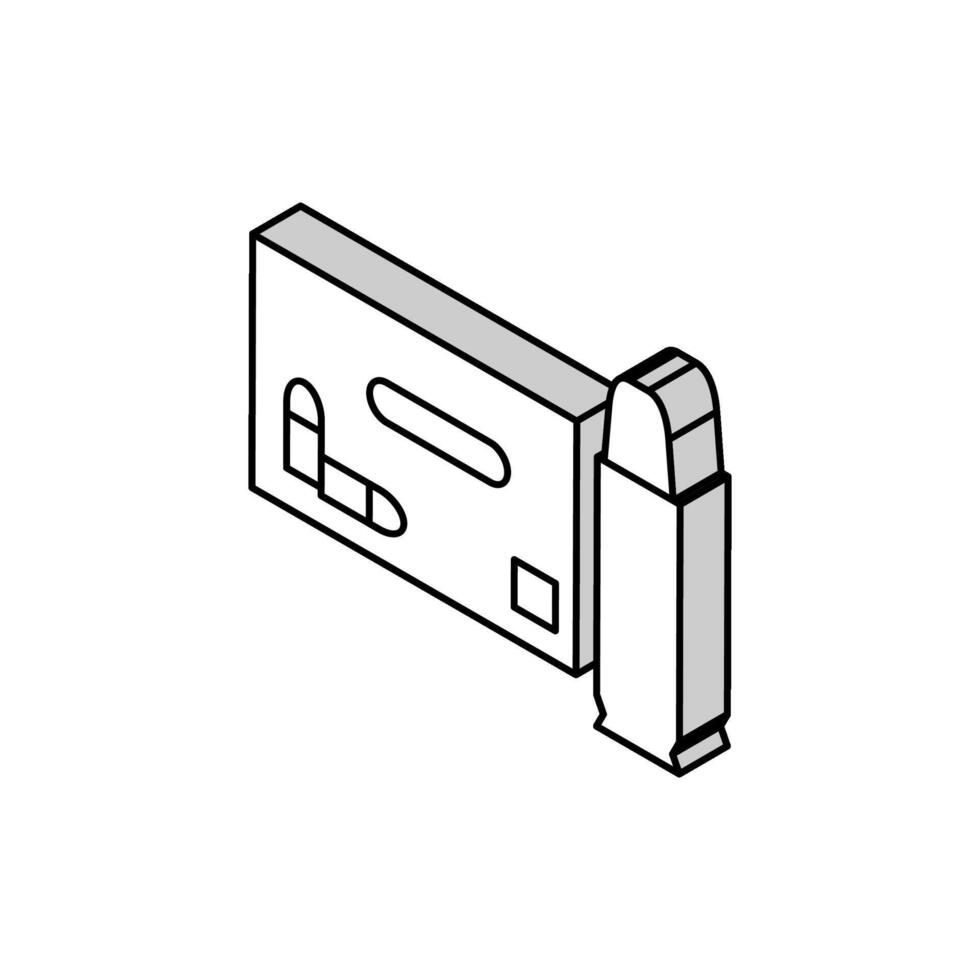 handgeweer munitie isometrische icoon vector illustratie