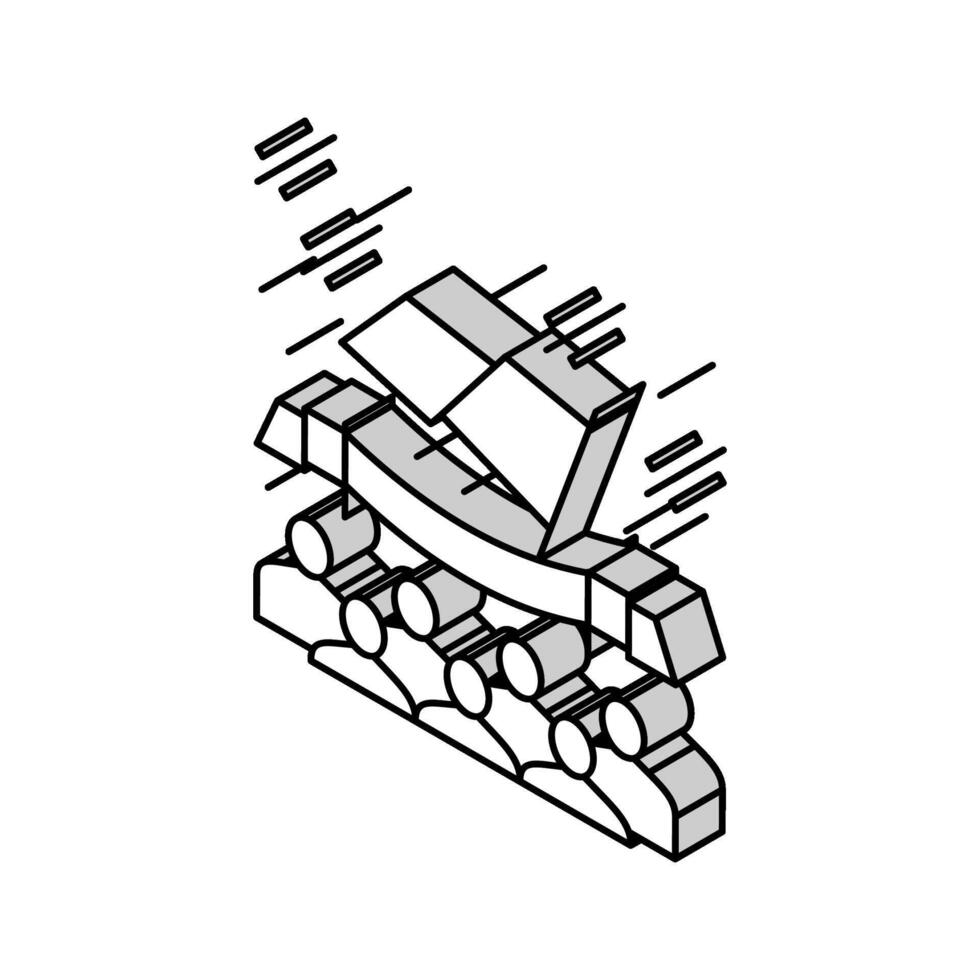 onafhankelijkheid dag viering optocht isometrische icoon vector illustratie