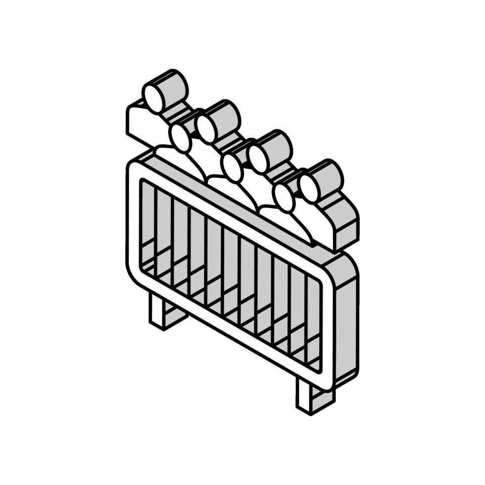 weg blokkeren voor optocht isometrische icoon vector illustratie