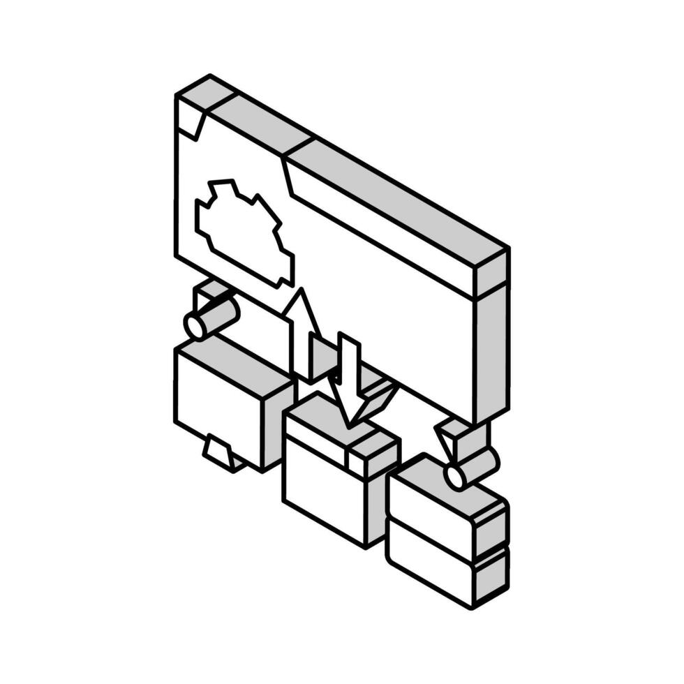 saas financieel systeem isometrische icoon vector illustratie