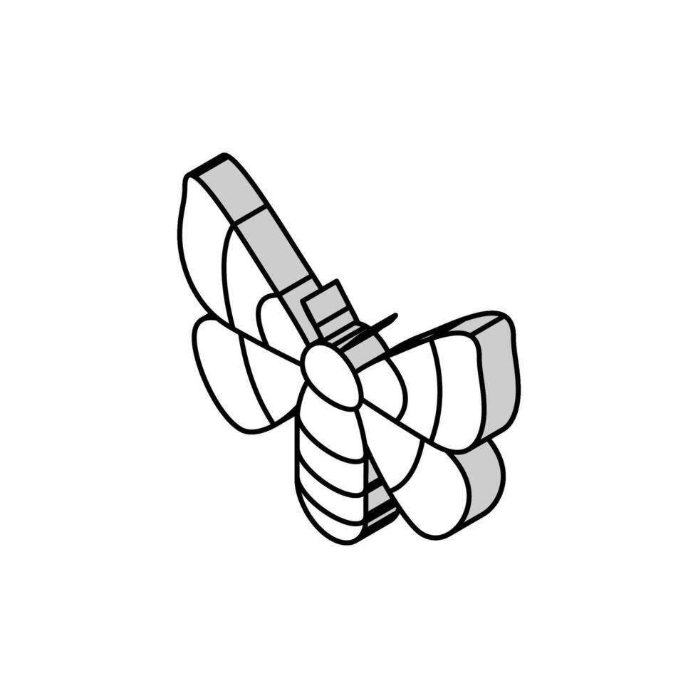 volwassen zijderups motten isometrische icoon vector illustratie