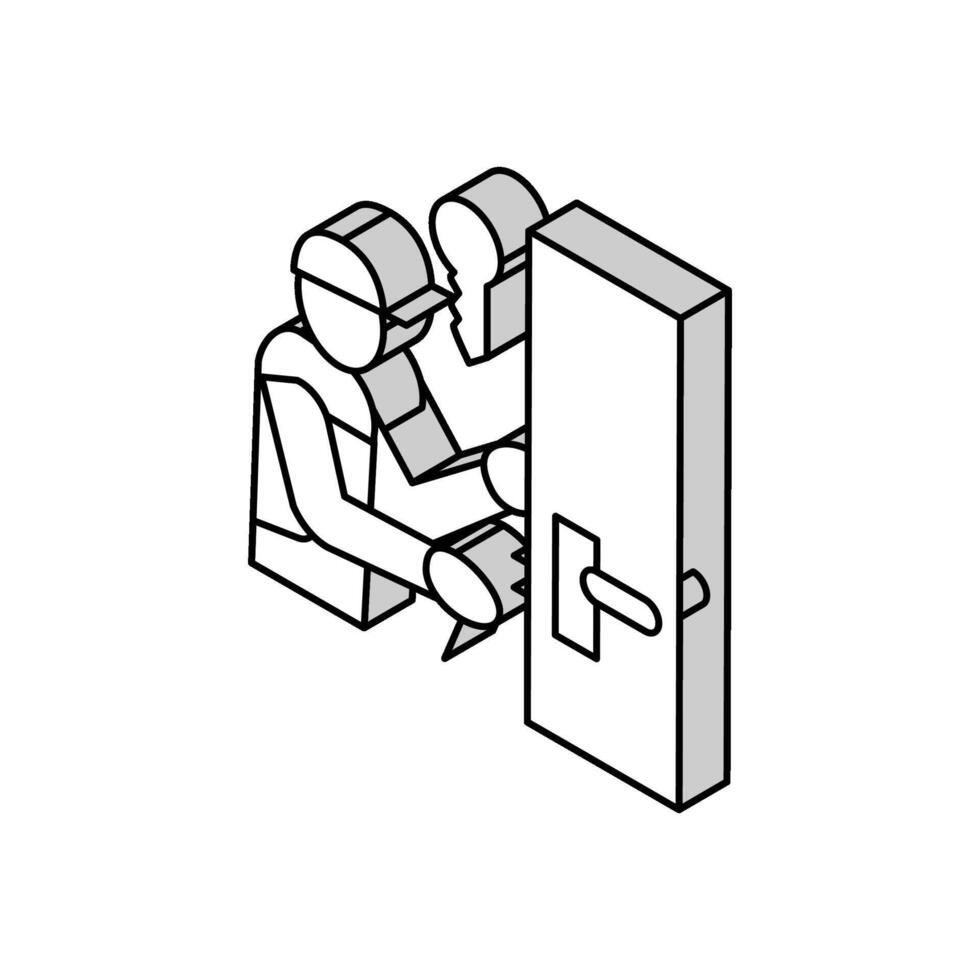 slotenmaker repareren isometrische icoon vector illustratie