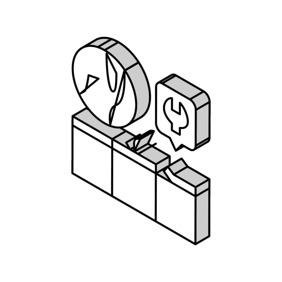 keuken werkblad reparatie isometrische pictogram vectorillustratie vector