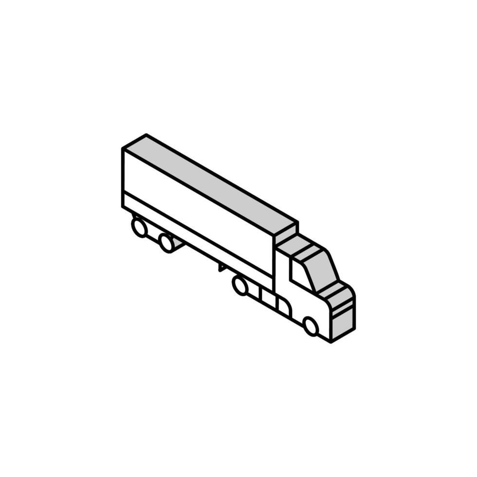 lading vrachtauto isometrische icoon vector illustratie