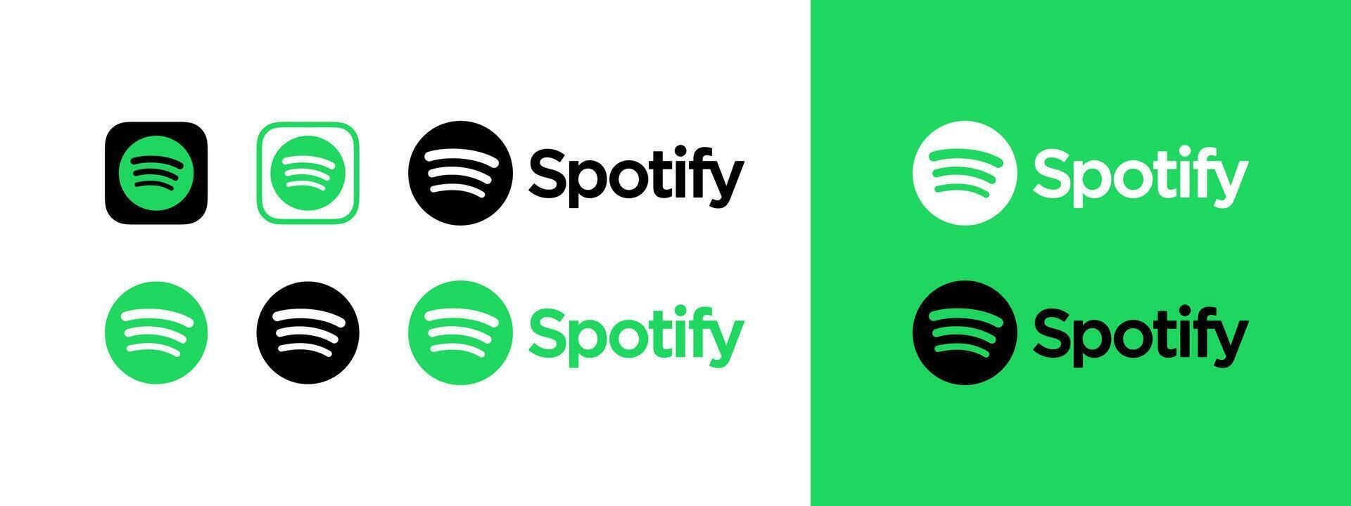 spotify vector logo pictogrammen. redactioneel gebruiken. vinnitsa, Oekraïne - februari 15, 2024