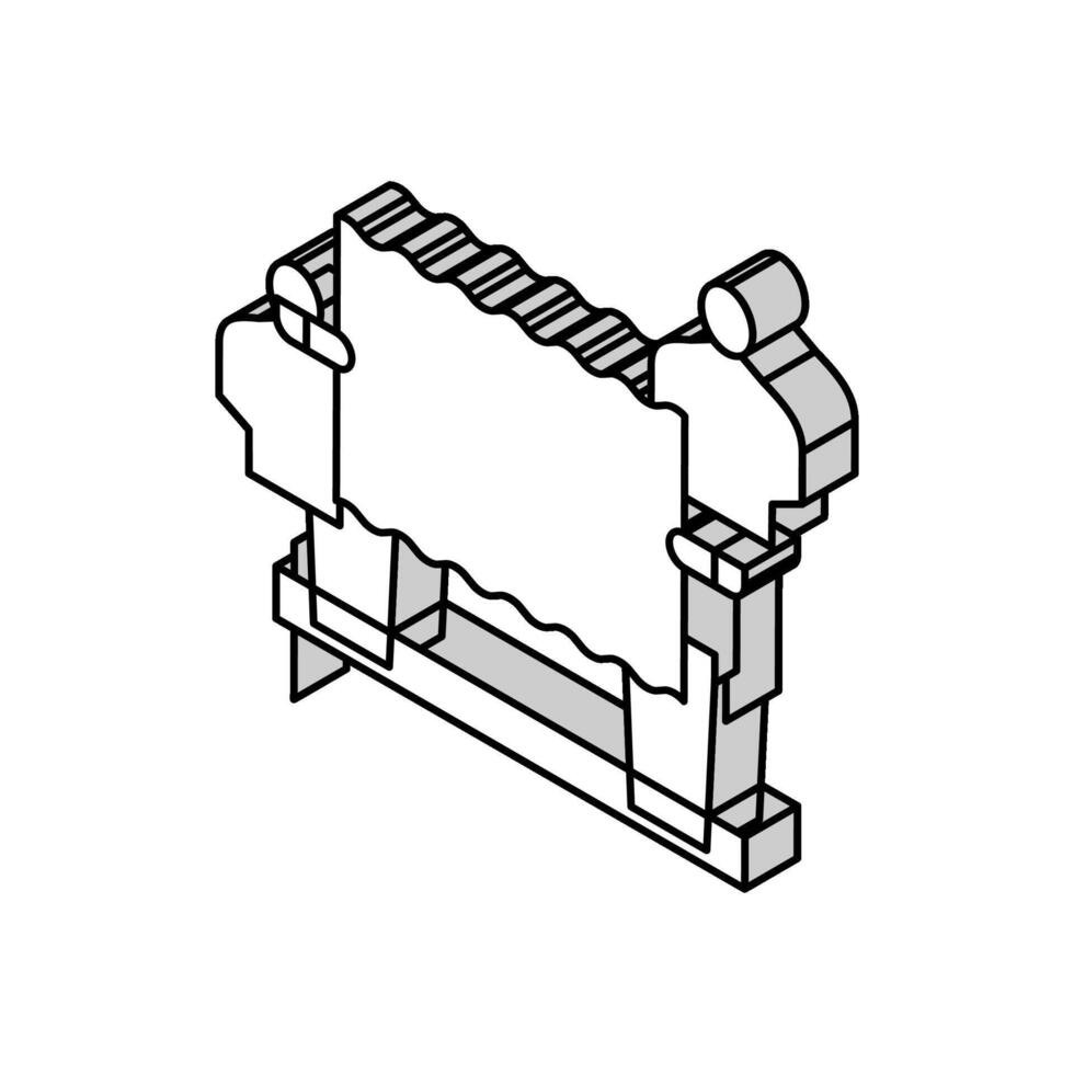 verwijdering asbest onderhoud isometrische icoon vector illustratie