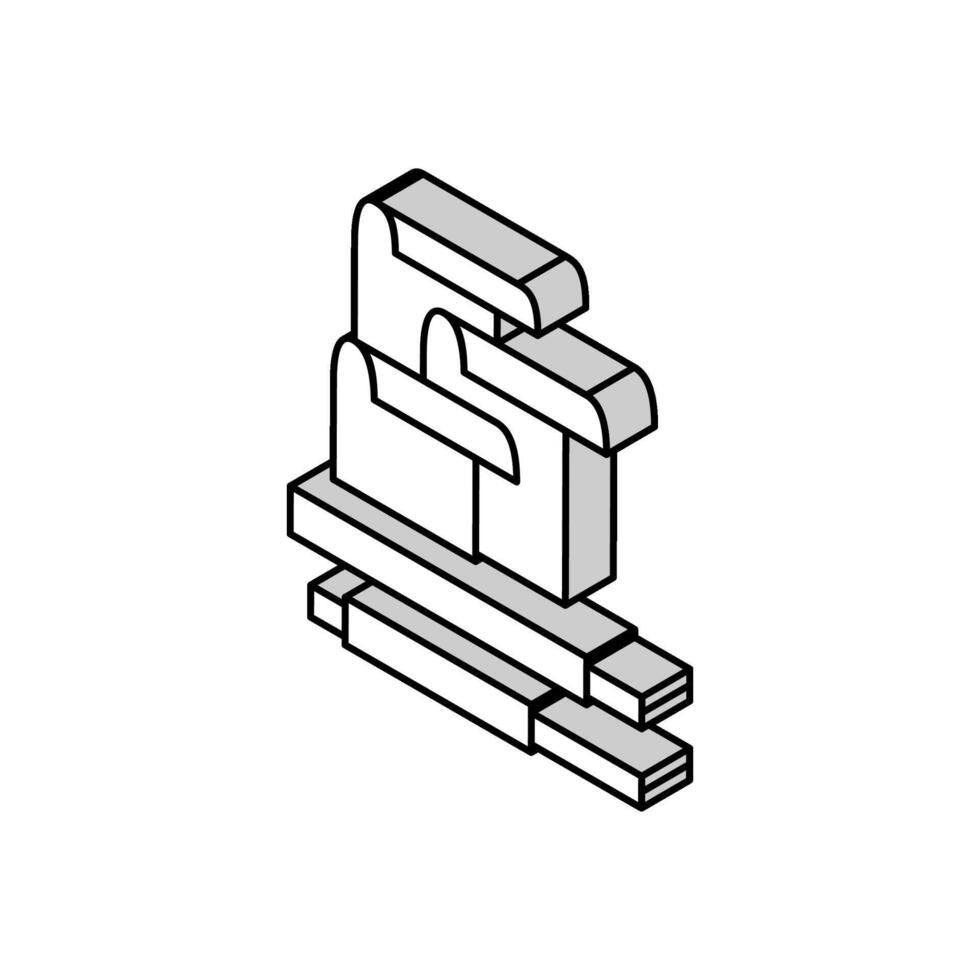 polybutadieen elastomeer isometrische icoon vector illustratie